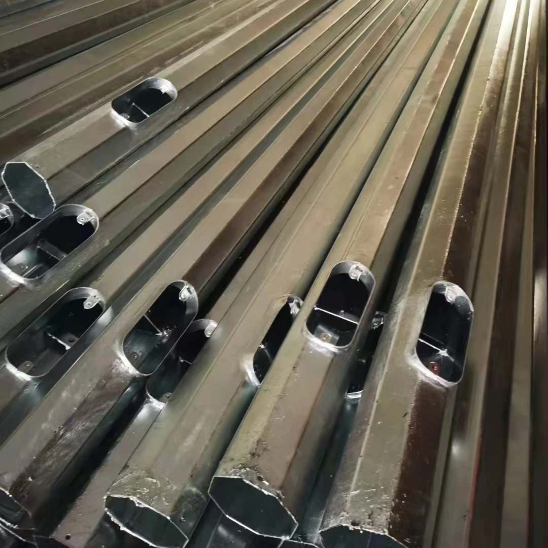 Customized outdoor 4m 5m 6m 7m 8m 9m 10m 12m double single arm price galvanized steel solar street light pole post lamp