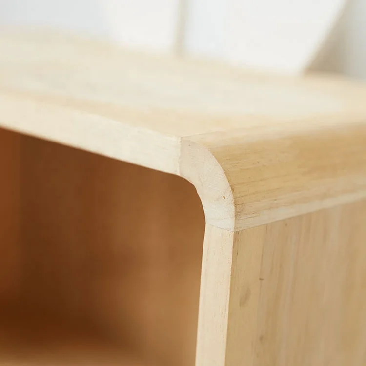 wholesale factory modern natural solid wood kids storage shelf cabinet for living room bedroom