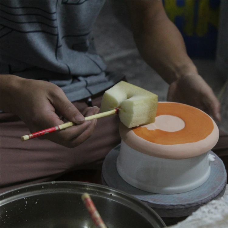 Custom logo restaurant appetizer serving ceramic cheap plates dishes with bamboo base