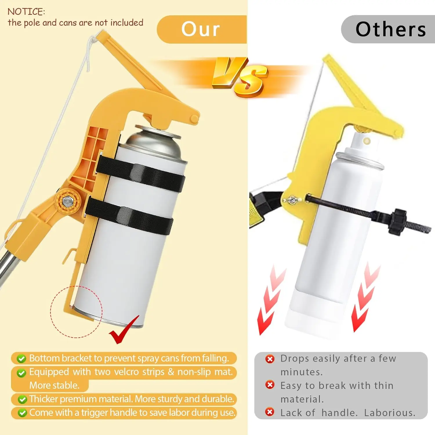 Adjustable Angle Spray Can Extension Pole Adaptor Sprayer Adaptor for Aerosol Can and Powder Duster