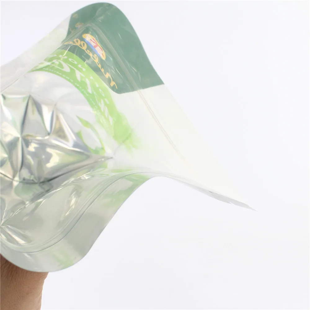 Custom printed moisture proof snack bags resealable stand up zipper bag with clear window