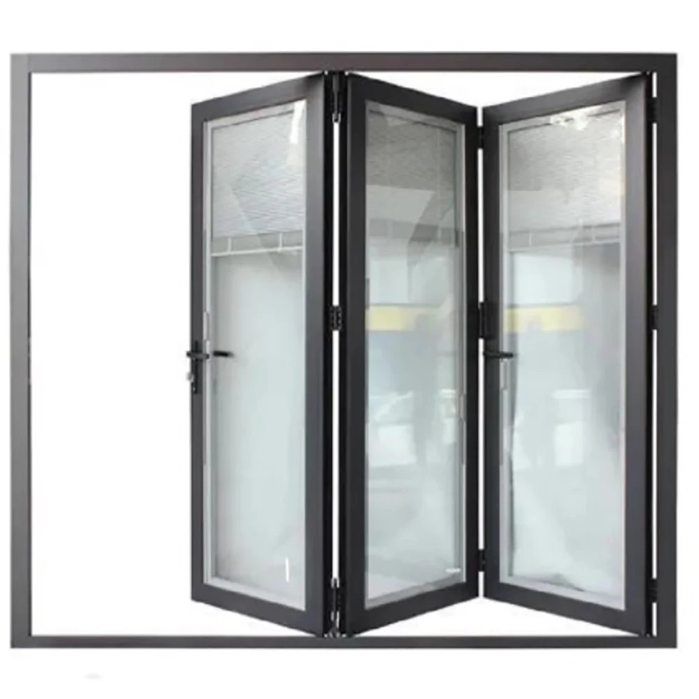 Minetal Aluminium Folding Door Bifold Door Double Glazed Glass Design Folding Door