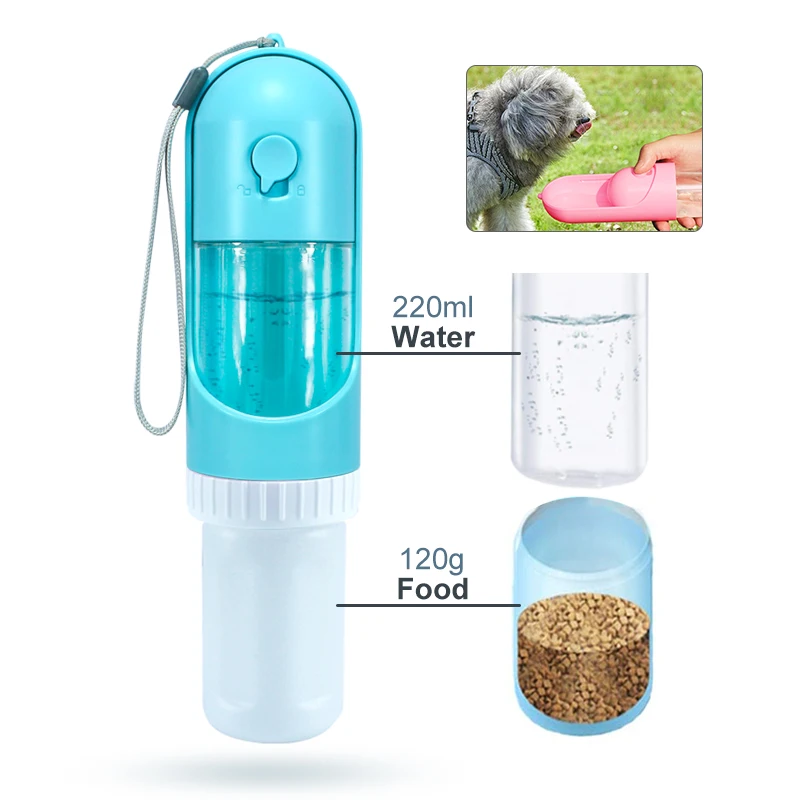 Customized Logo Outdoor Portable Travel Pet Dog Drinking Water Retractable Bottle with Activated Carbon Filter
