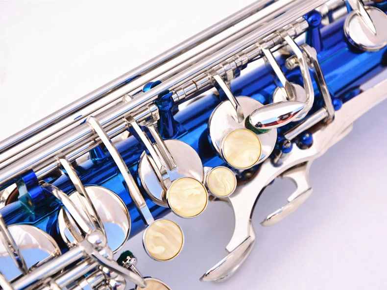 
Minsine Blue Of Silver With Nickel Plated Brass Alto Instrument Accessories Professional Eb OEM China Sax Saxophone Alto 