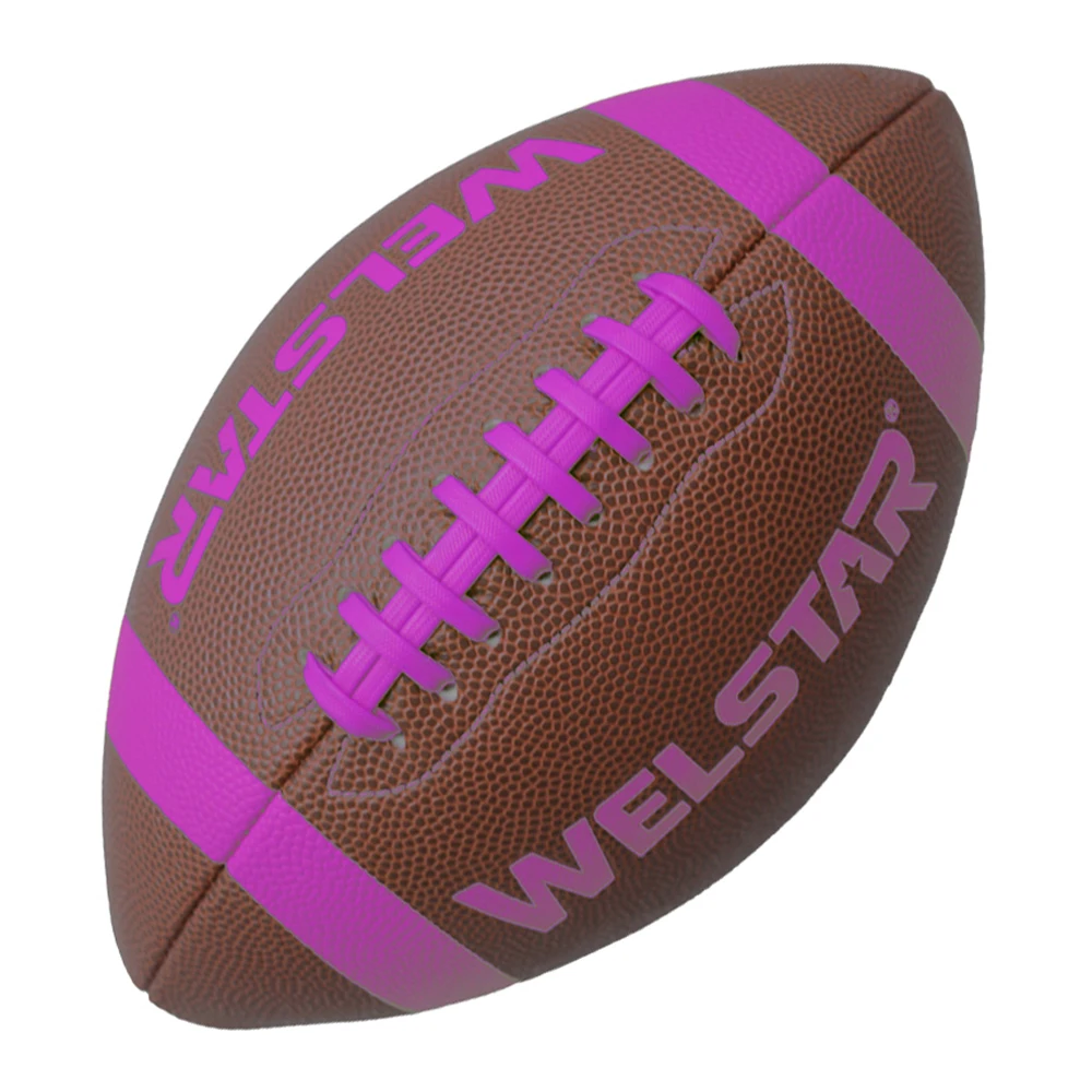 American Football Ball with Neon Color Print PU Composite Leather for Training and Promotions