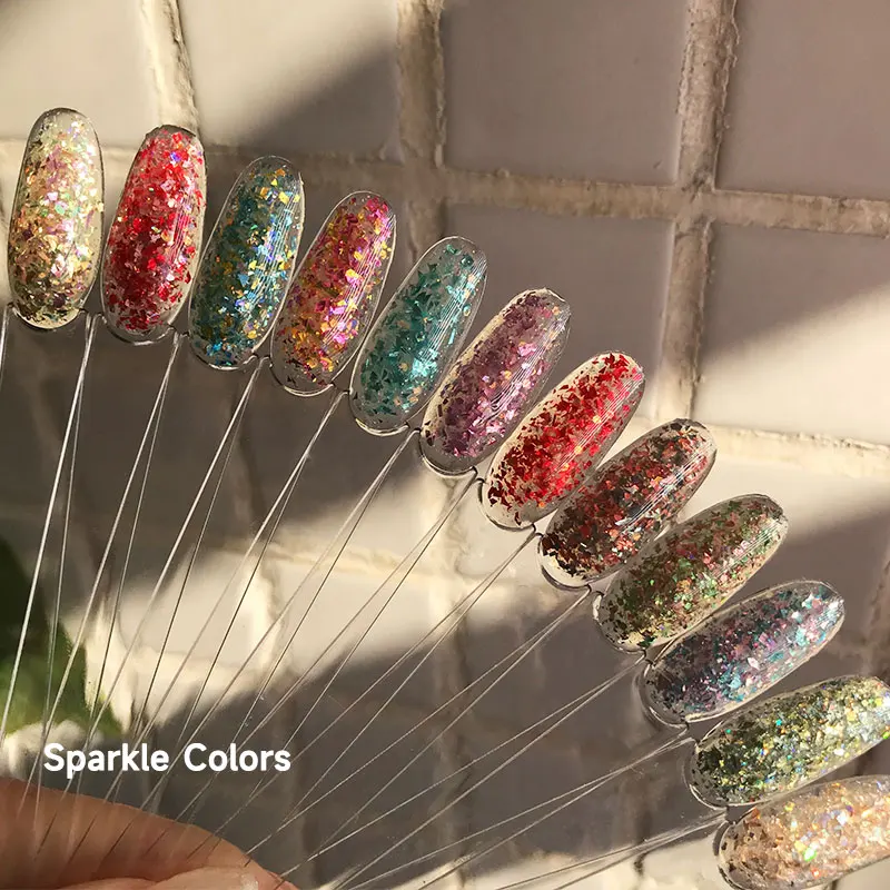 AOPMALL Wholesale OEM Newest Colors Starry Silver Flake Vegan Gel Polish Set Soak Off