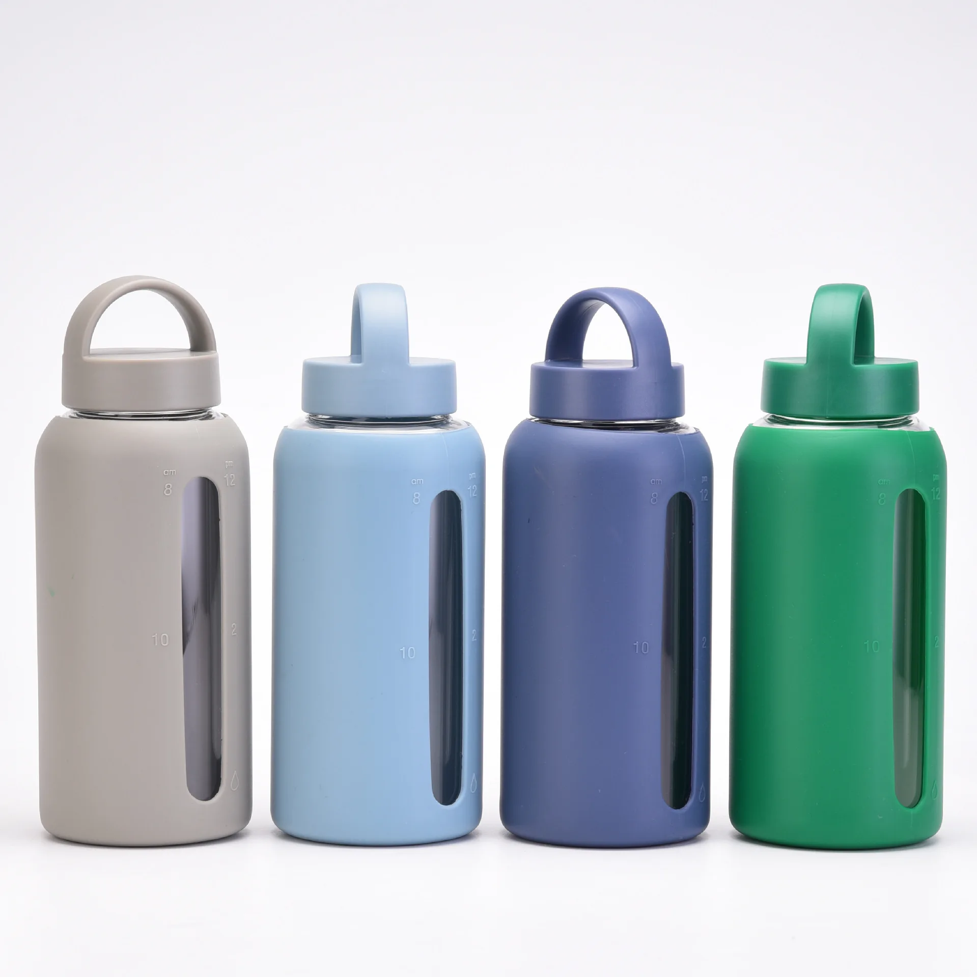 Gramfire 800ml Glass Water Bottles with Silicone Sleeve Sports Camping Travel Gym Water Bottle
