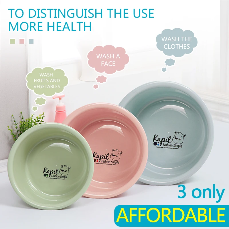 Household Plastic Bucket Student Bucket Washbasin  Round plastic wash basin 28CM round plastic bathroom basin