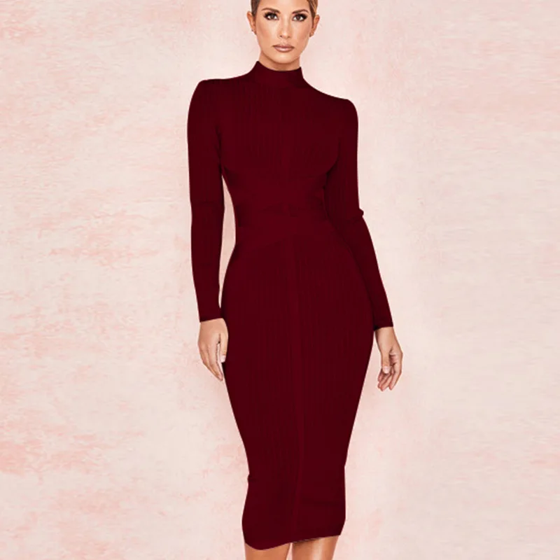 
YH Buy wholesale fall boutique elegant women clothing long sleeve maxi bodycon dresses 