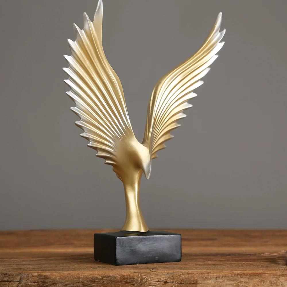 creative hotel club art office resin bird wings abstract figurine ornaments decorations