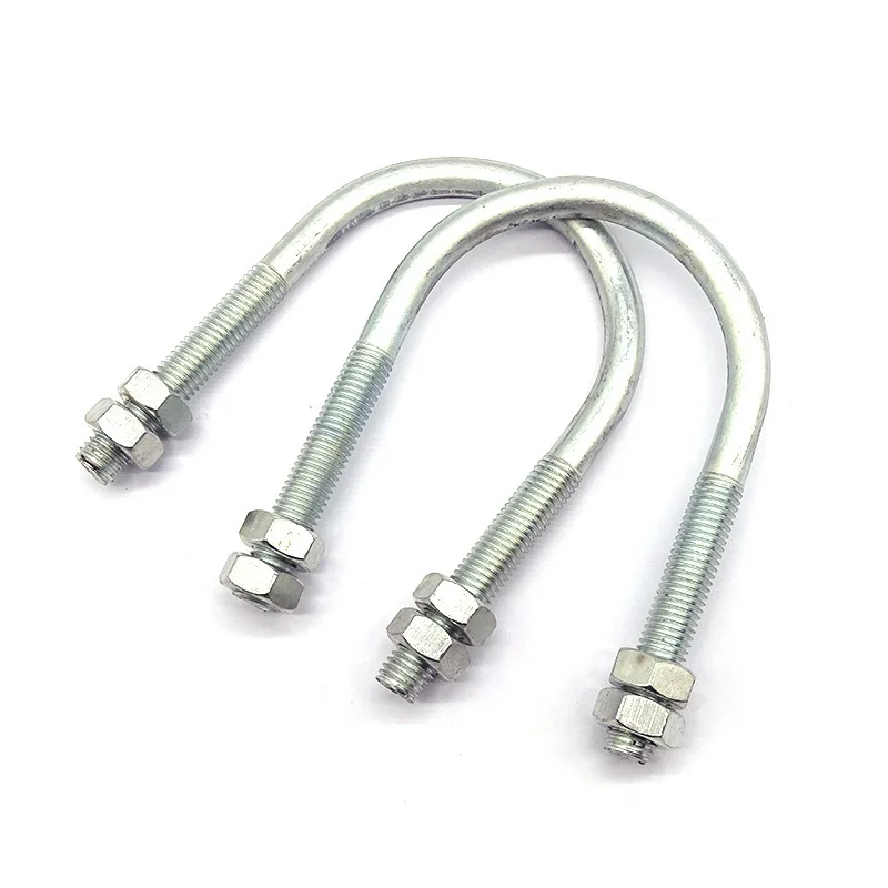 Stainless U Bolts and Nuts Plain Iron Nylon Galvanized Hastelloy Monel Plastic 304 Aluminium Ss304 Bolt Fasten Steel Bolt