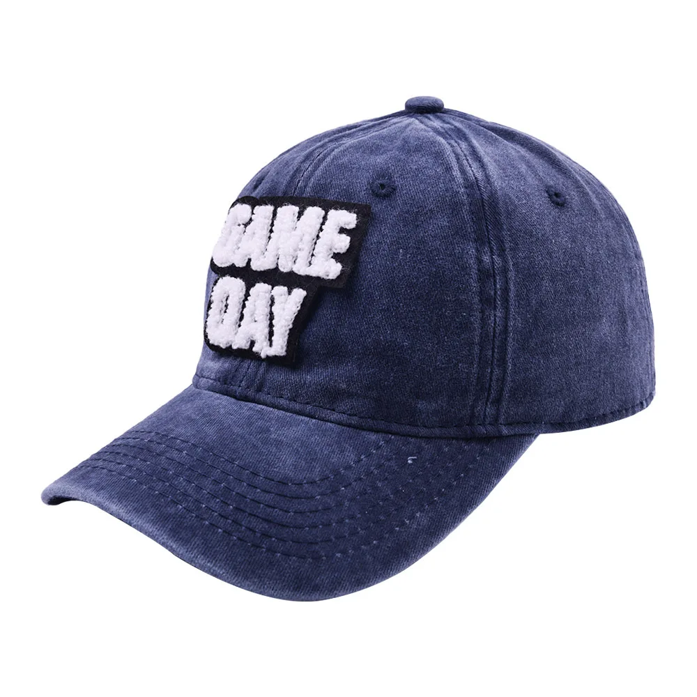 Unisex Women Washed Snapback Cap Sun Visor Hat 5 Colors Game Day Letter Baseball Cap Outdoor Sports Caps