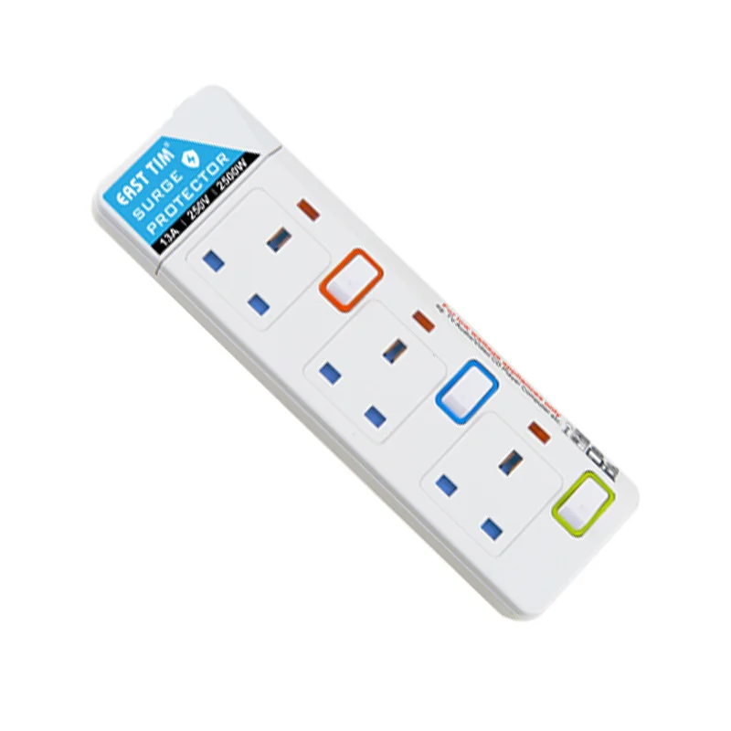 3-ходовой электрические выключатели свинцовый шнур-удлинитель UK 10A-13A штепсельную вилку шнура питания гнездо сделано в Китае продукцию с устройство защиты от перенапряжения