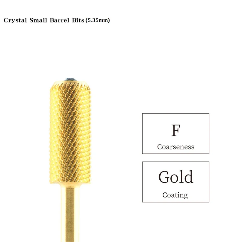 5.35mm crystal small barrel bit-diamond carbide nail drill bits high quality nail art accessories and tools