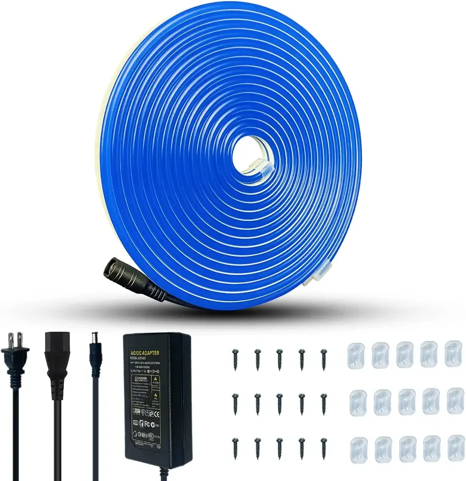 Customized 5m Blue Neon Flex LED Strip 2020 IP68 DC24V Silicone Body Colorful Light for Outdoor Use Ra90 IP68