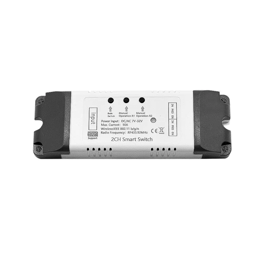 Tuya Smart life DC5V 12V 24V 32V 2CH 2-канальный модуль RF 433 приемник 10A реле работает с Alexa Google WiFi Switch