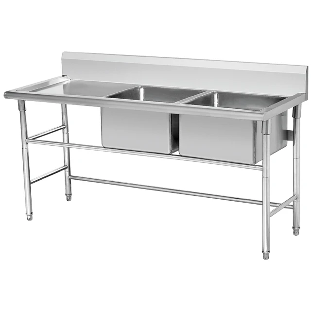 2022 #304 #201 Stainless Steel Commercial Restaurant Kitchen Work Table Sink
