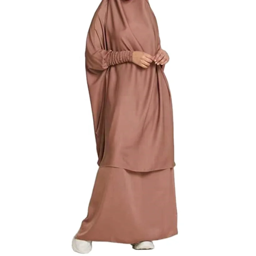MANNI Nida Muslim Women Prayer Garment Outfit Niqab Jilbab Modesty Hooded Abaya Khimar with Long Skirt