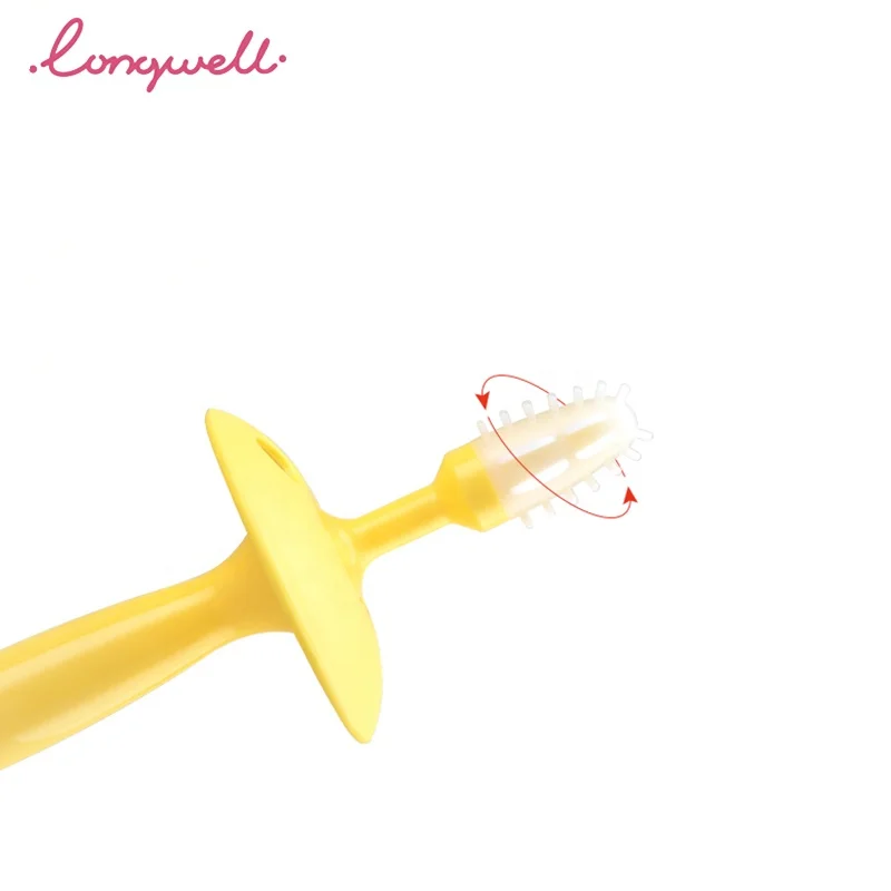 
Ningbo Longwell Infant Teething TPE Oral Care Teeth Cleaning PP 360 Degree Toothbrush Handle Soft Brush Baby Toothbrush Training 