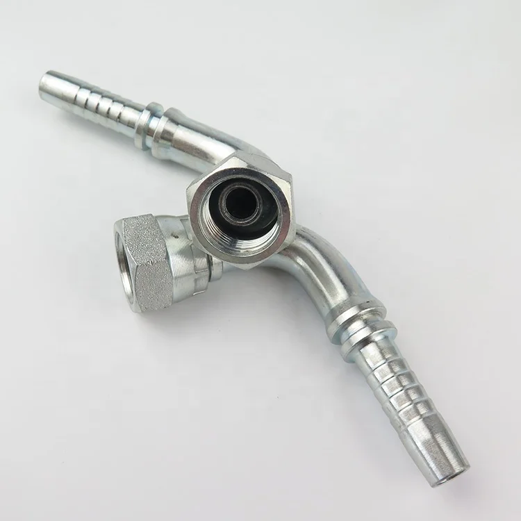 22691 Forged End Connection Hydraulic Hose Fittings Carbon Steel Single Hex 90 Degree Bsp