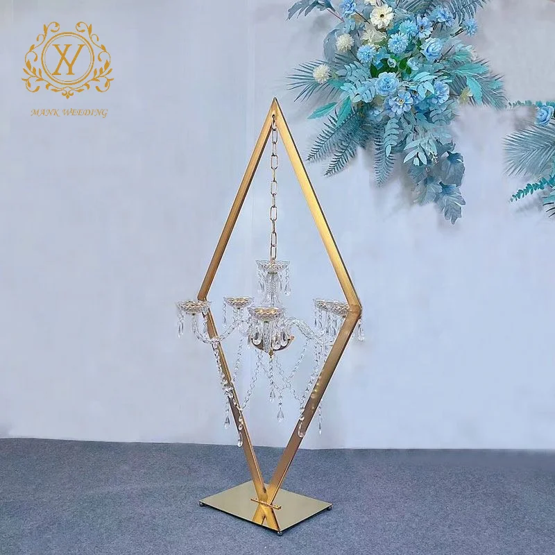 Tall Candle Holders For Weddings Gold Silver Diamond Crystal Chandelier Candlestick Wedding Table Centerpieces