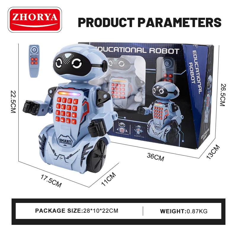 Leemook new arrival Blue Remote Control Robot Electric music light dancing educational robots toy programmable action robot toys