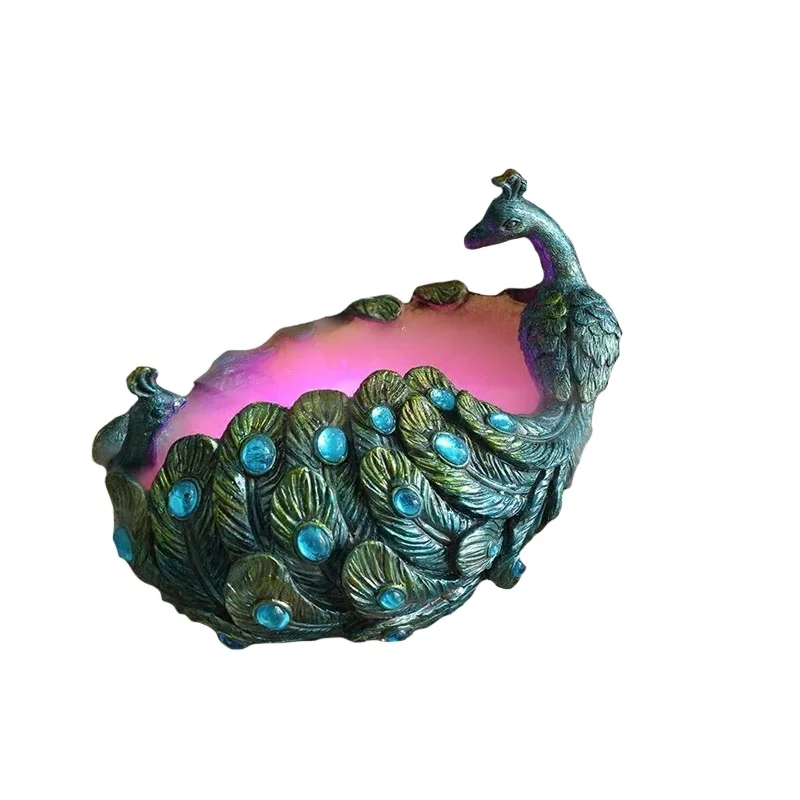 Миниатюрный полирезиновый павлиний фонтан на заказ уличный водяной статуя для украшения