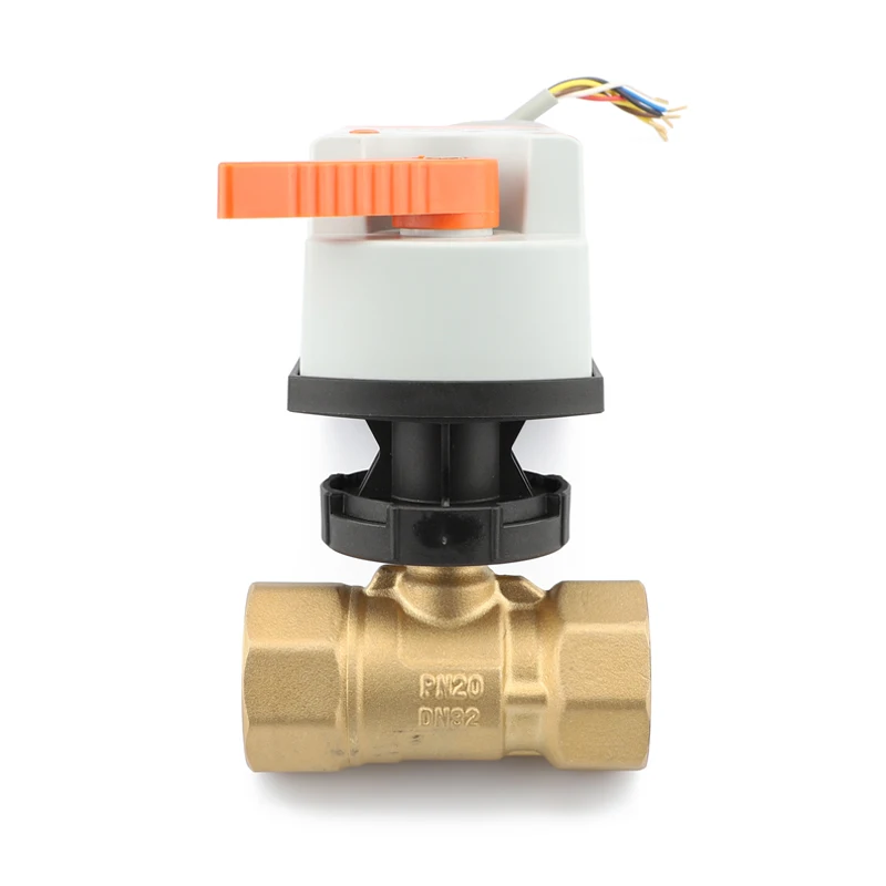 DN32 1-1/4 Inch Bidirectional Brass Electric Ball Valve with AC Motor Manual Switch Ball Valve Driver for Water OEM Customizable