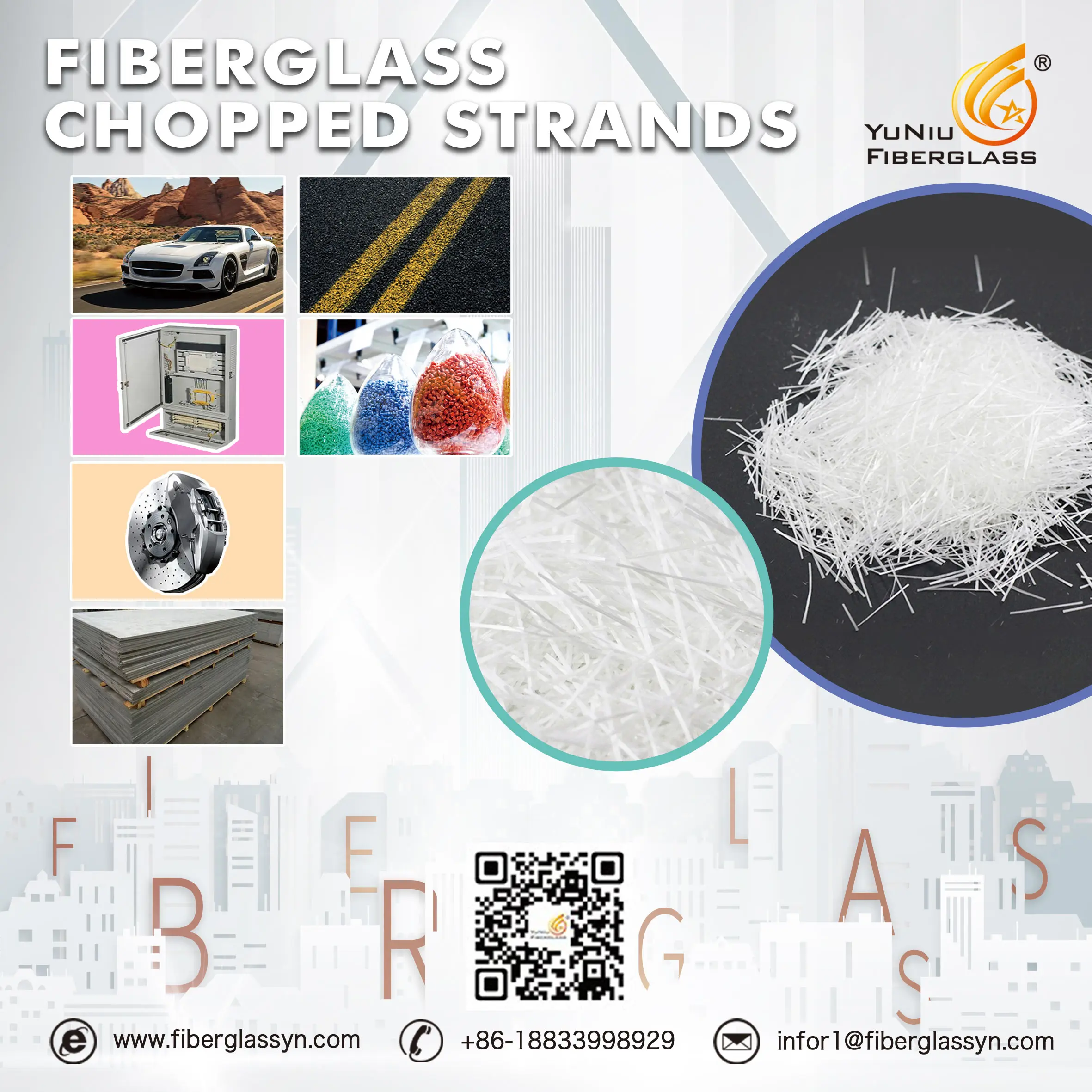 E-glass Fiber Chopped Strands Global Fast Delivery 16.5% Zro2 Ar Glass Fiber chopped strands