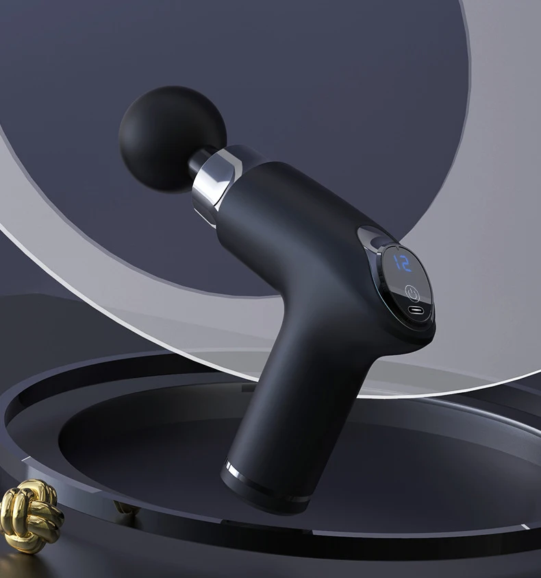 LCD Smart Massage Gun 2022 Luxury Deep Tissue Mini Muscle Massager Body Pain Relief Sport Fitness Office Relax