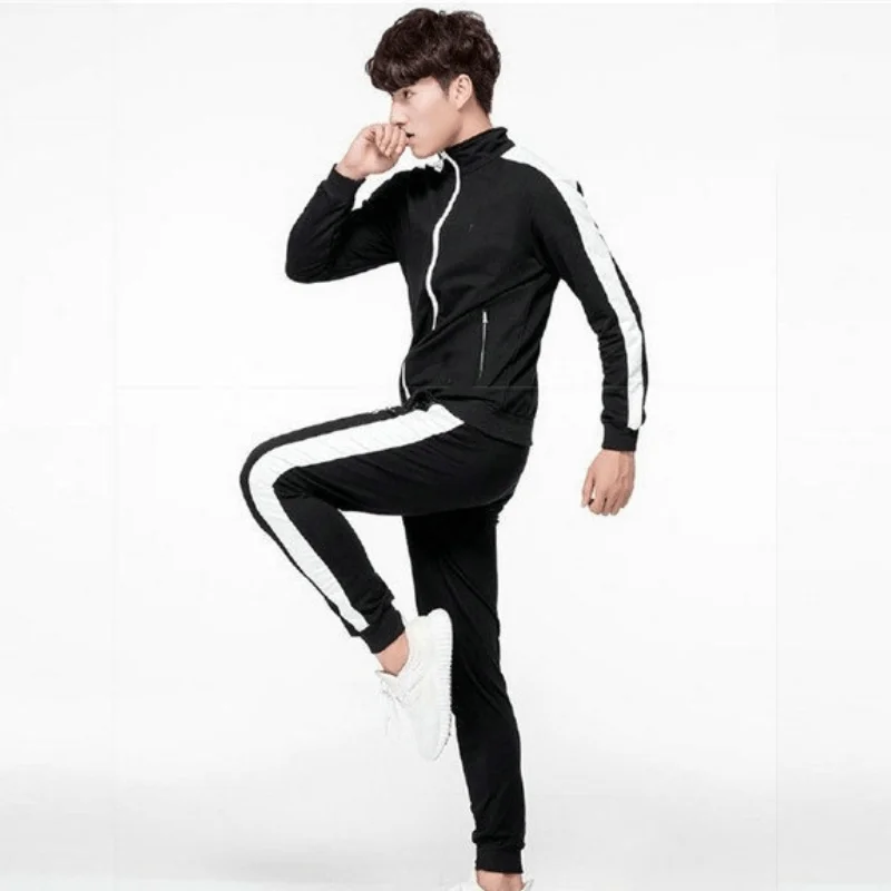 Мужская спортивная одежда с логотипом заказчика, мужской спортивный костюм из хлопка и спандекса, однотонный пустой спортивный костюм для мужчин