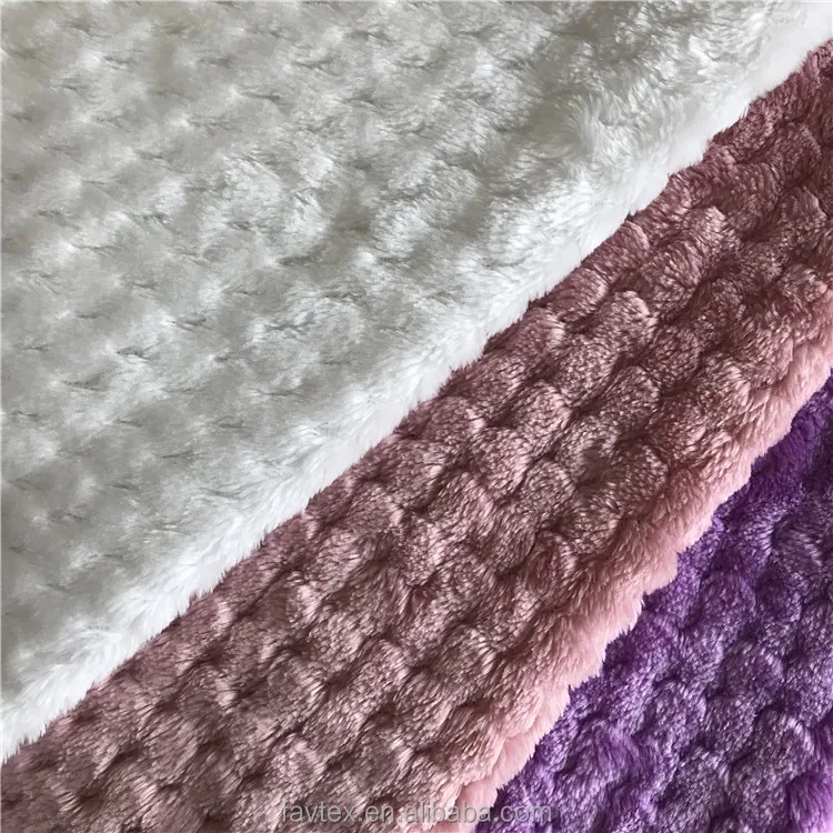 
100% Polyester Double Side Fleece Flannel Soft Knit Jacquard Waffle Flannel For Blanket 