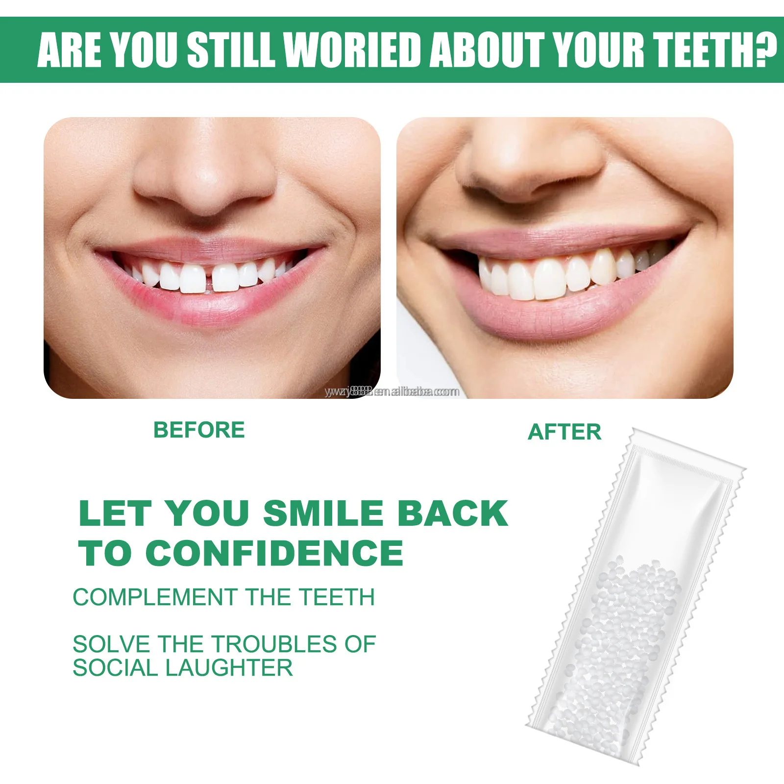 Film and television make-up dentures modification temporary filling teeth glue false filling tooth gap filling