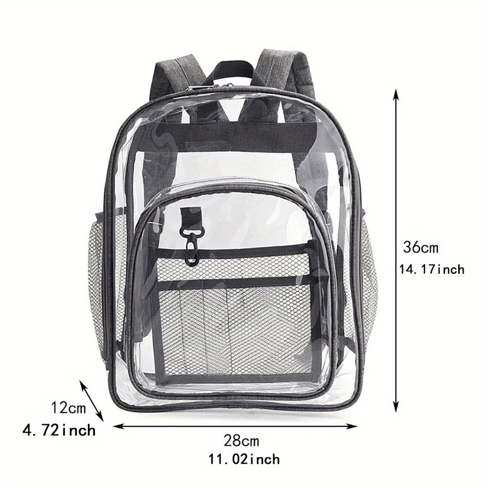 Custom Clear PVC Backpack Outdoor Fashion Large Capacity Travel Camping Hiking Students College Teenager Bag for Men Women