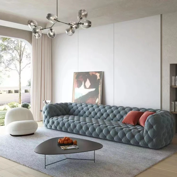 luxury simplish modern design velvet fabric sofa couch set for home or wedding