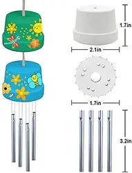 Wooden wind chime kit Arts & Crafts Kits Toys DIY Construct & Paint terracotta flower pot wind chimes Wooden Craft Sets