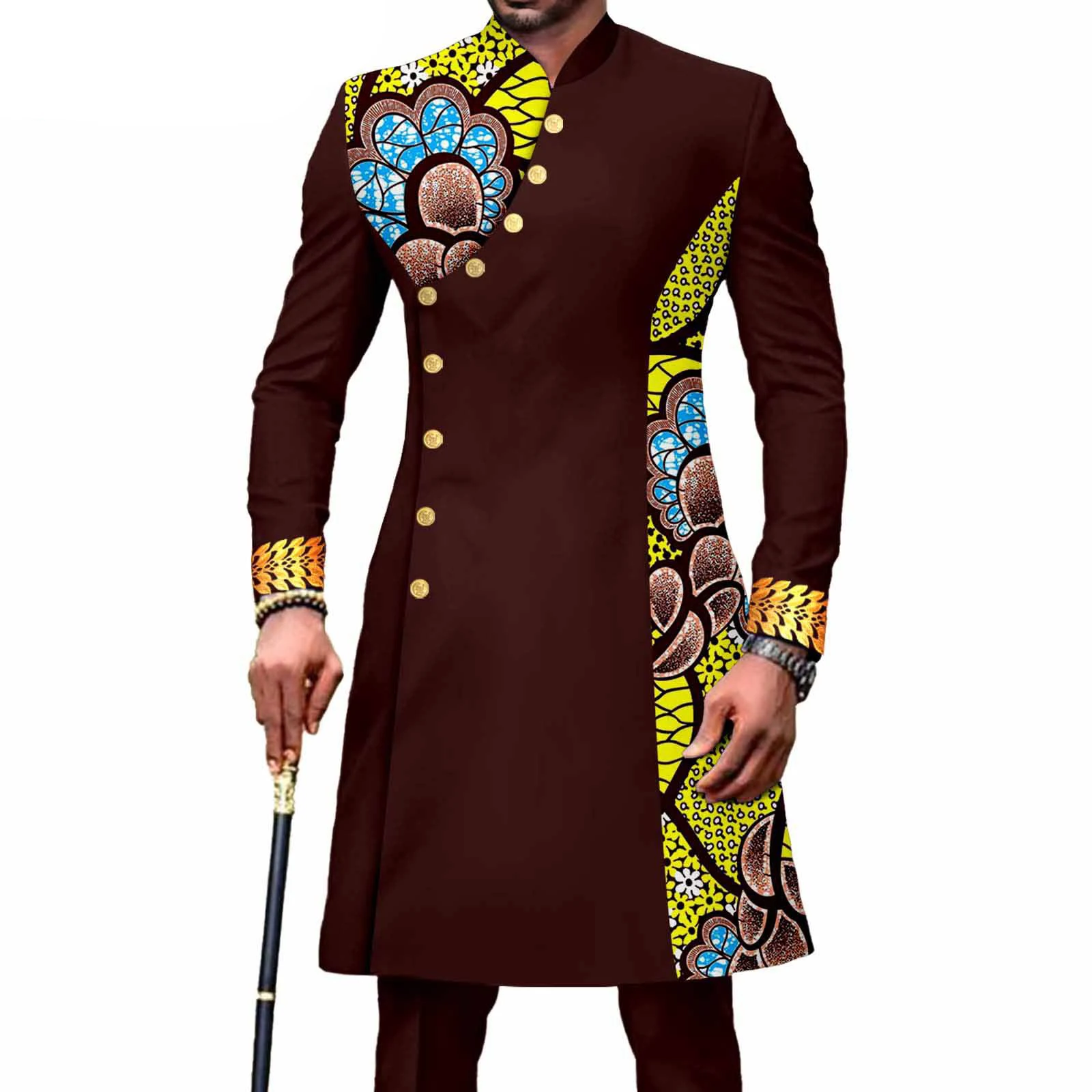 1539 African styles 22 colors Ankara dress for man African kitenge dress designs Men tops and pants 2 piece suits