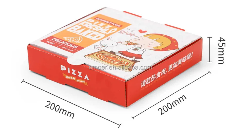 heat proof Pizza paper Boxes with aluminum foil layer