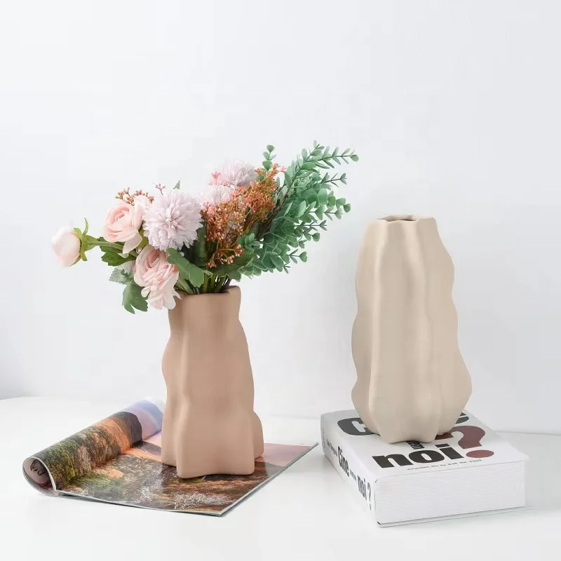 ins minimalist modern matte hydroponic dried flower vase nordic home accessories soft decoration table decoration