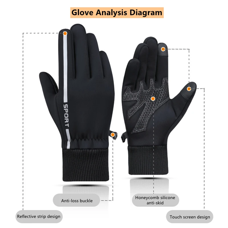 Winter Gloves Touch Screen Water Resistant Thermal for Running Cycling Driving Hiking Windproof Warm Gifts for Men and Women
