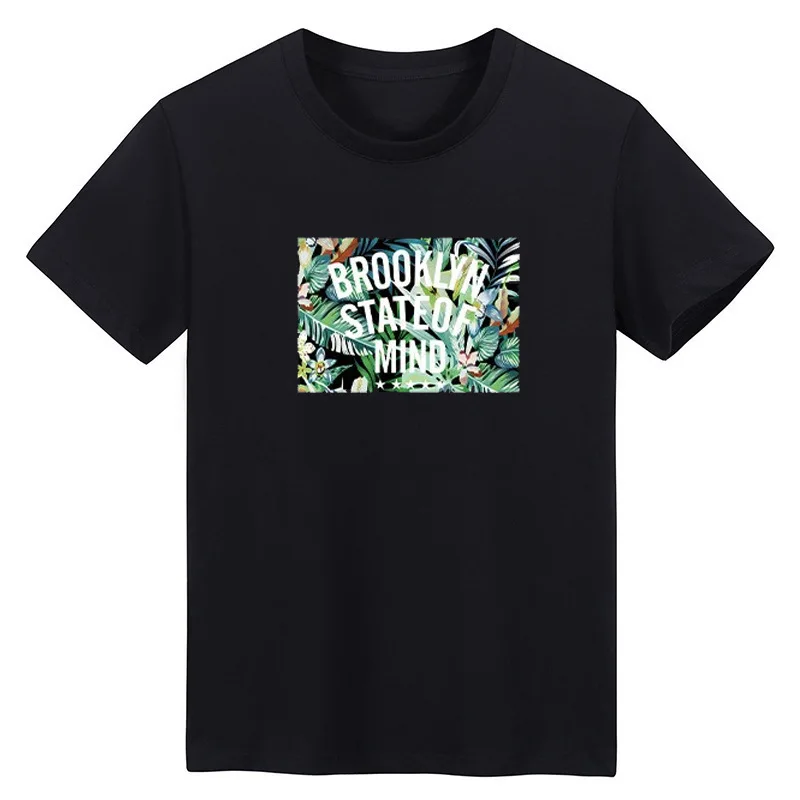 Wholesale leftover Trendy printed T-shirt Quality cotton polyester Graphic Tee in stock summer tshirt