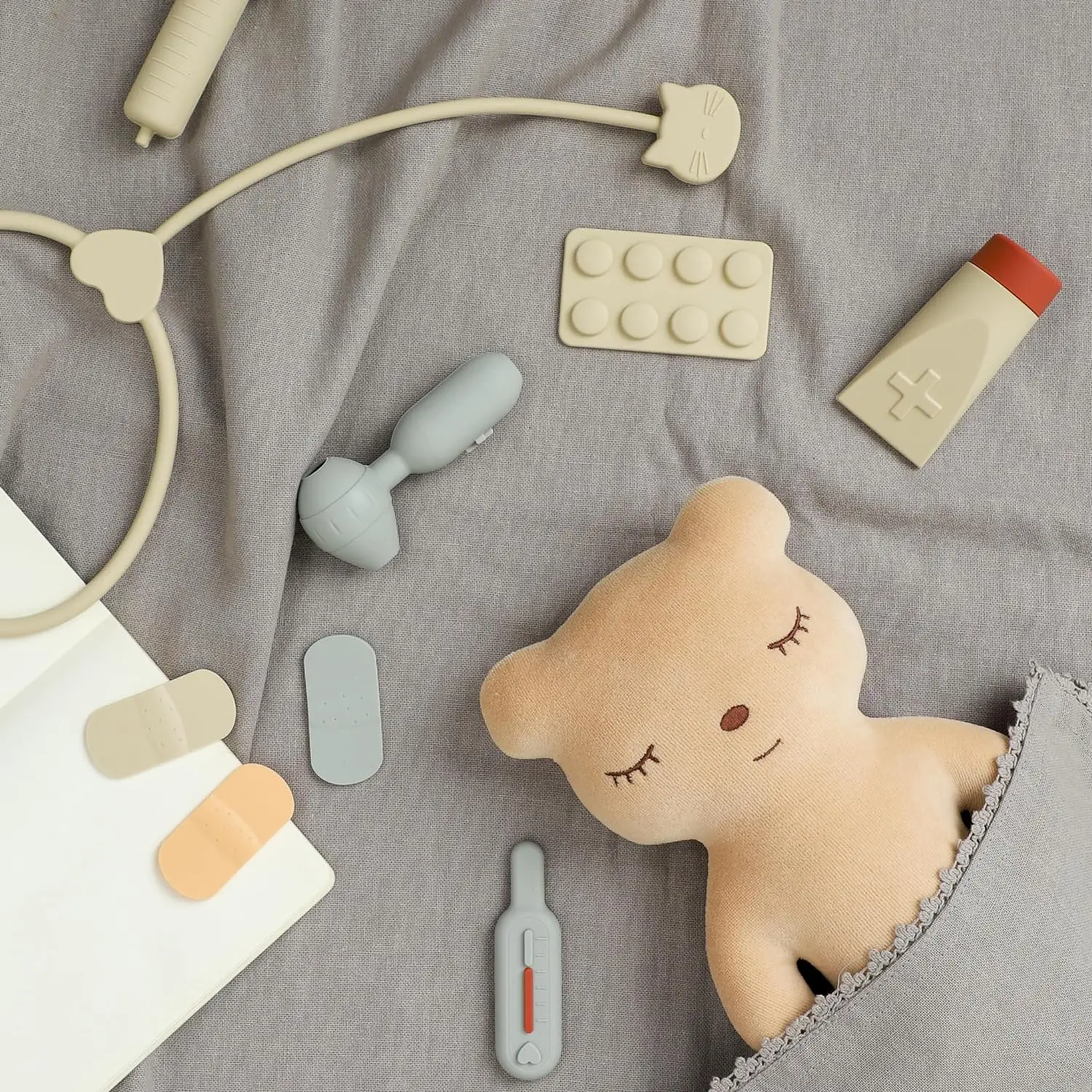 New Imaginative Silicon Doctor Set, 9PCS Doctor Kit Play set for Kids,Educational Toys Pretend Role Se for Children,Doctor who