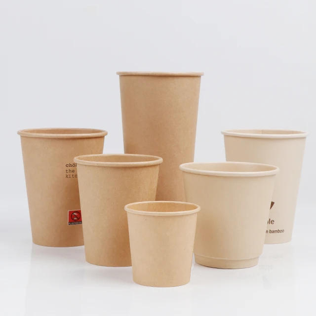 2.5oz 3oz 4oz 7oz 8oz 10oz Disposable biodegradable pla coated bamboo kraft custom coffee paper cups for drinking