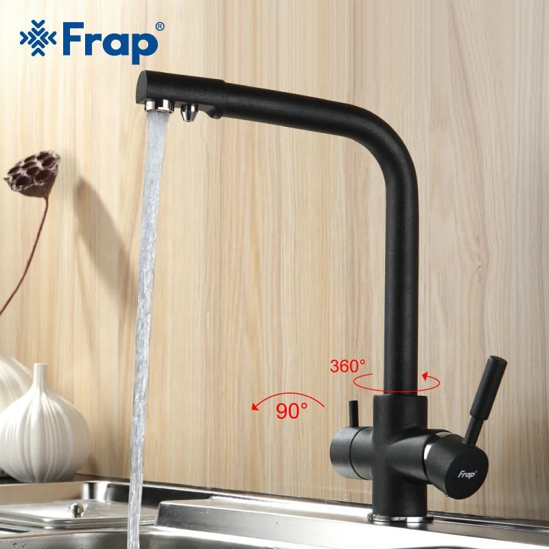 Frap кухонный кран фильтр для воды с семь Письмо Дизайн 360 градусов вращающийся смеситель для кухни два рычага F4352-7