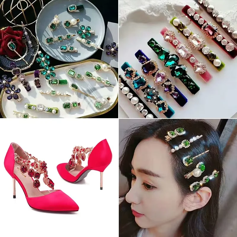 K9 Manual Perforated Hand-Sewn Horse-Eye Double-Hole Flat-Bottomed Drill Luggage Flat Buckle Clothing Accessories Rhinestones