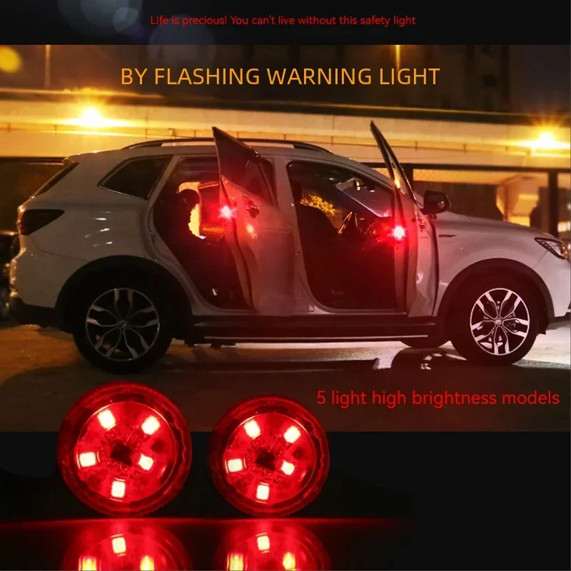 5LED door anti-collision flash warning light modified safety anti-rear-end
