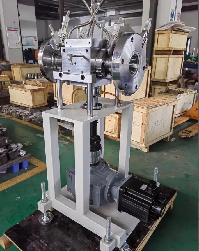 Plastic filament extruding machine with polymer mini melt pump for plastic extruder