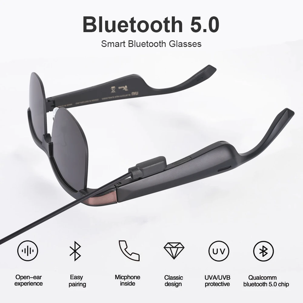 Multi function bluetooth headphone earphone music men women small square luxury sunglasses 2023