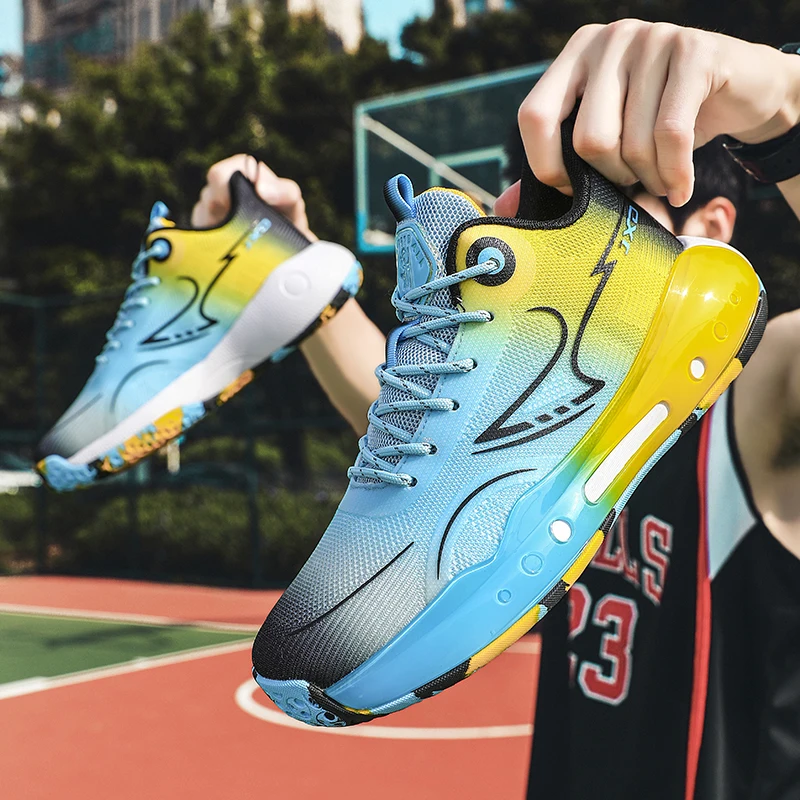 Wholesale High Quality Basketball Shoes Fashion Comfort Lace-up Men Jogging Sneakers