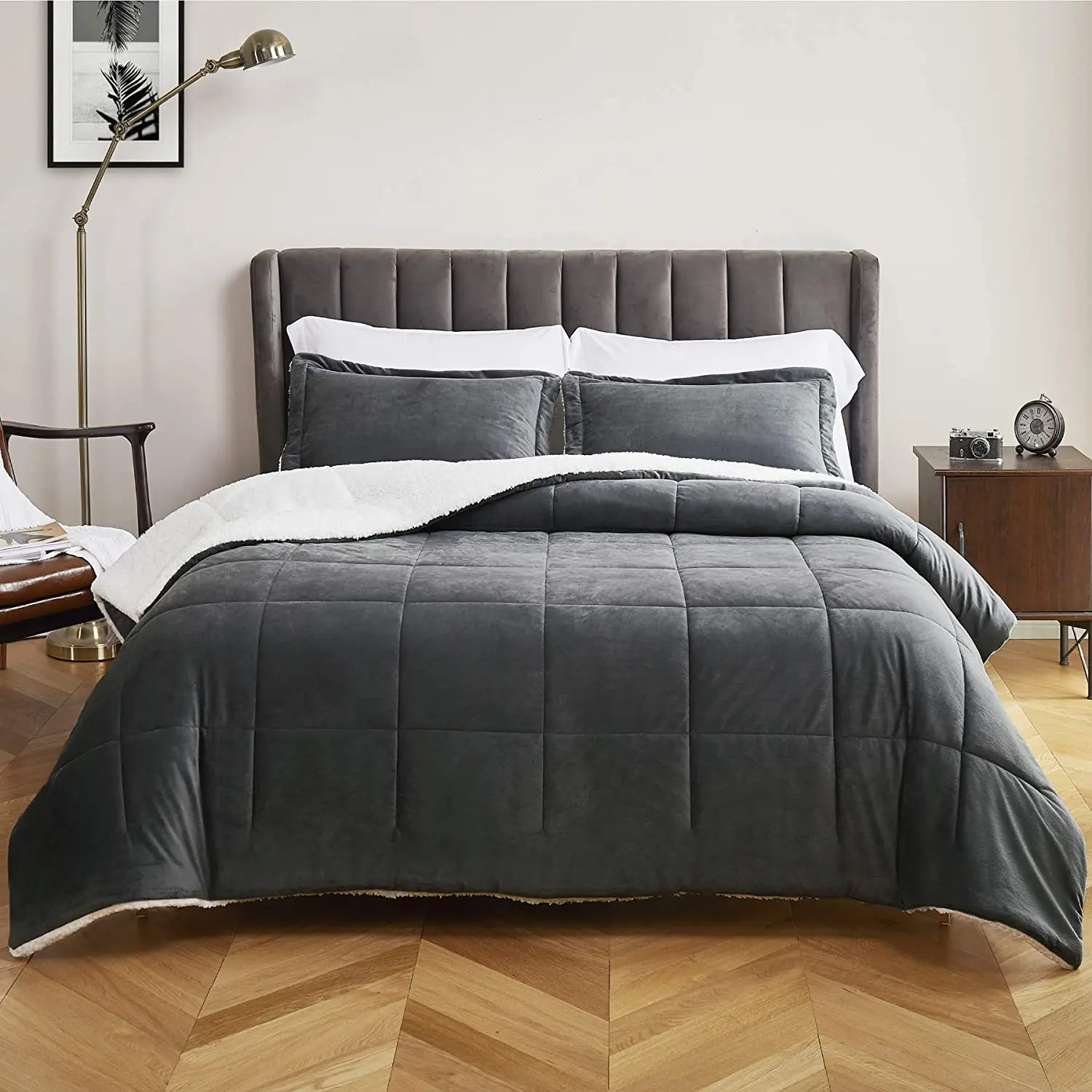 Reversible Two-sided Elegant Down Alternative Fluffy Comfort Plain Comforter